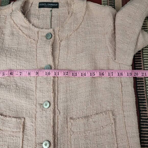 Dolce & Gabbana Light Pink Tweed Blazer Jacket Sz 42 US 6 Classic Elegant Luxury - Picture 9 of 11